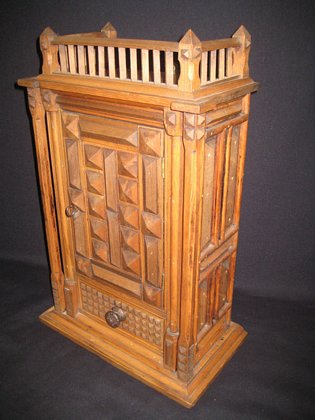 Tramp Art Wall Cupboard   SOLD
